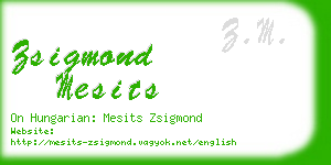 zsigmond mesits business card